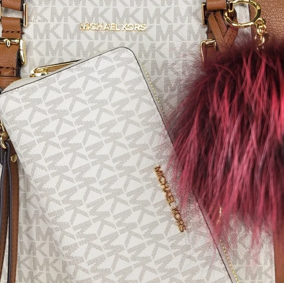 Michael Kors 3 SET Purse Tote Handbag Shoulder Bag Wallet Designer Matching - Picture 11 of 14